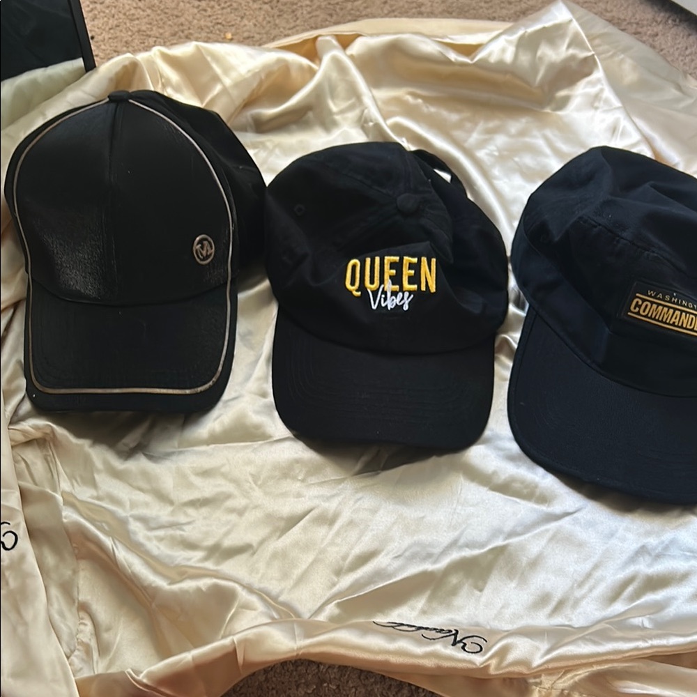 Black Baseball Caps Trio